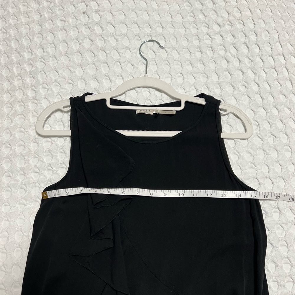 Leon Max Elegant Black Silk Sleeveless Tiered Ruffle Dress - Picture 6 of 7